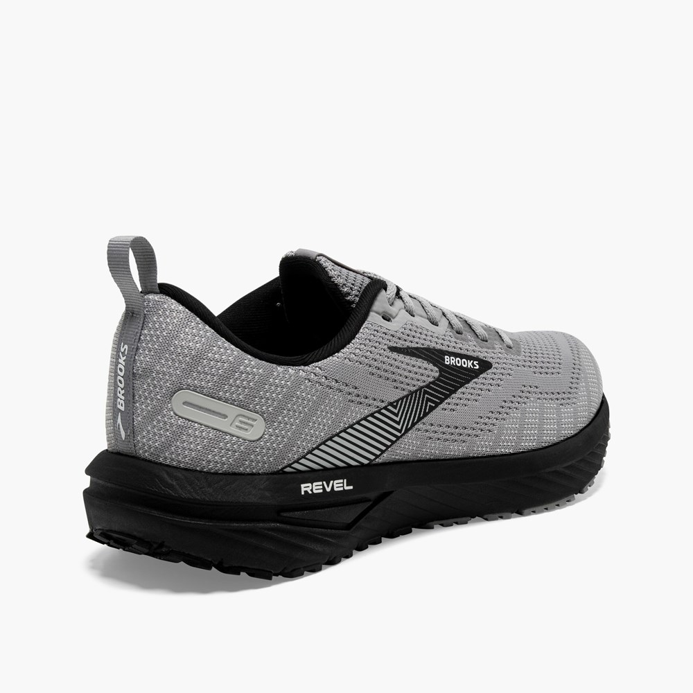 Chaussures Running Route Brooks Revel 6 Grise Noir Homme | IFS-4134725